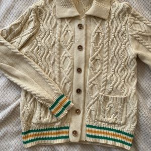 Preppy cable knit cardigan